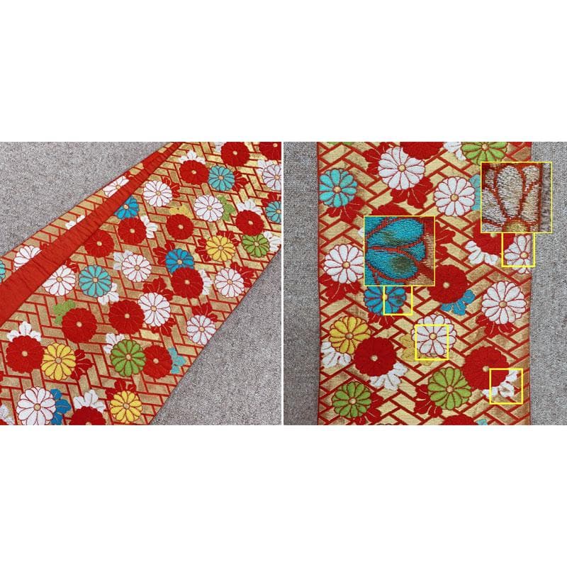 511ag45◎七五三 七歳 女児 着物&袋帯&長襦袢 部分絞り 花車 白水色◎