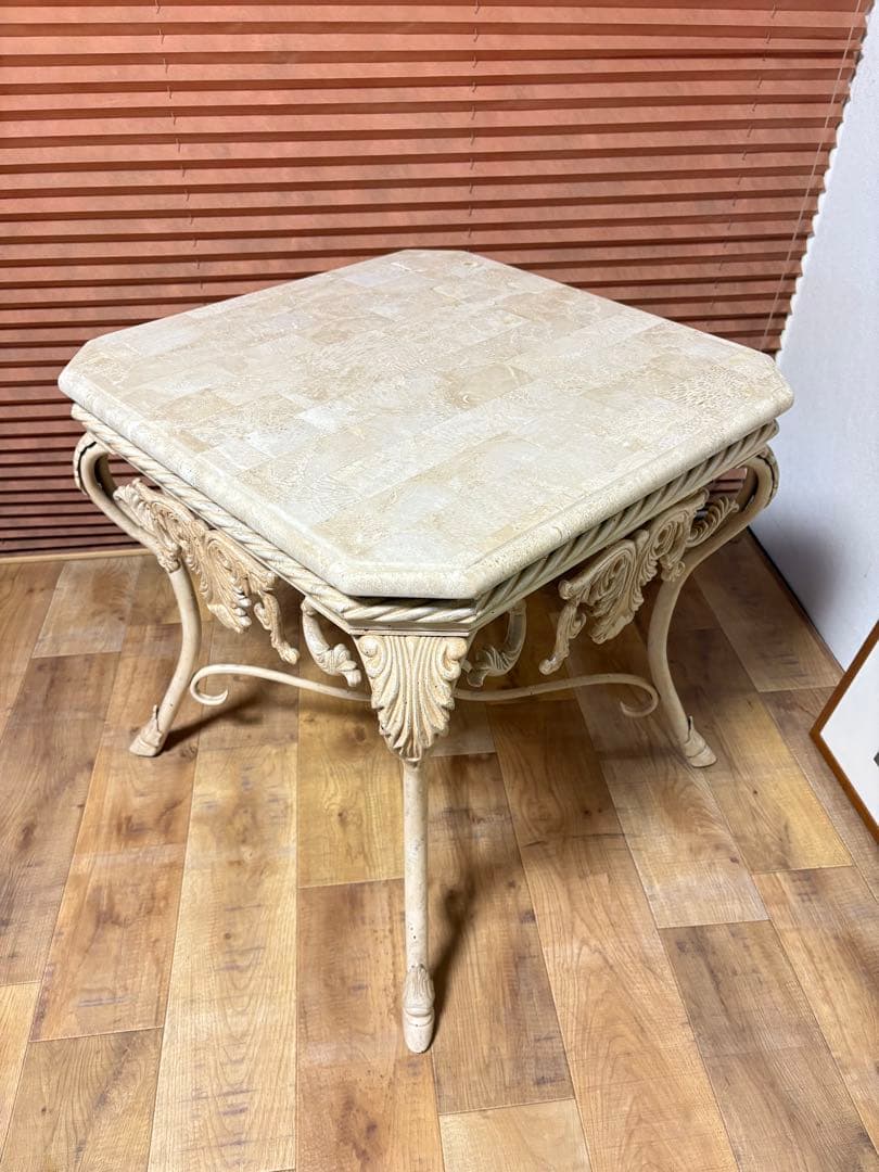 大理石　アイアン　マーブルテーブル　コーヒーテーブル　センターテーブル　イタリ