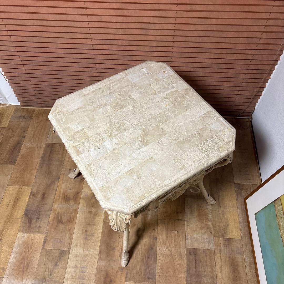 大理石　アイアン　マーブルテーブル　コーヒーテーブル　センターテーブル　イタリ