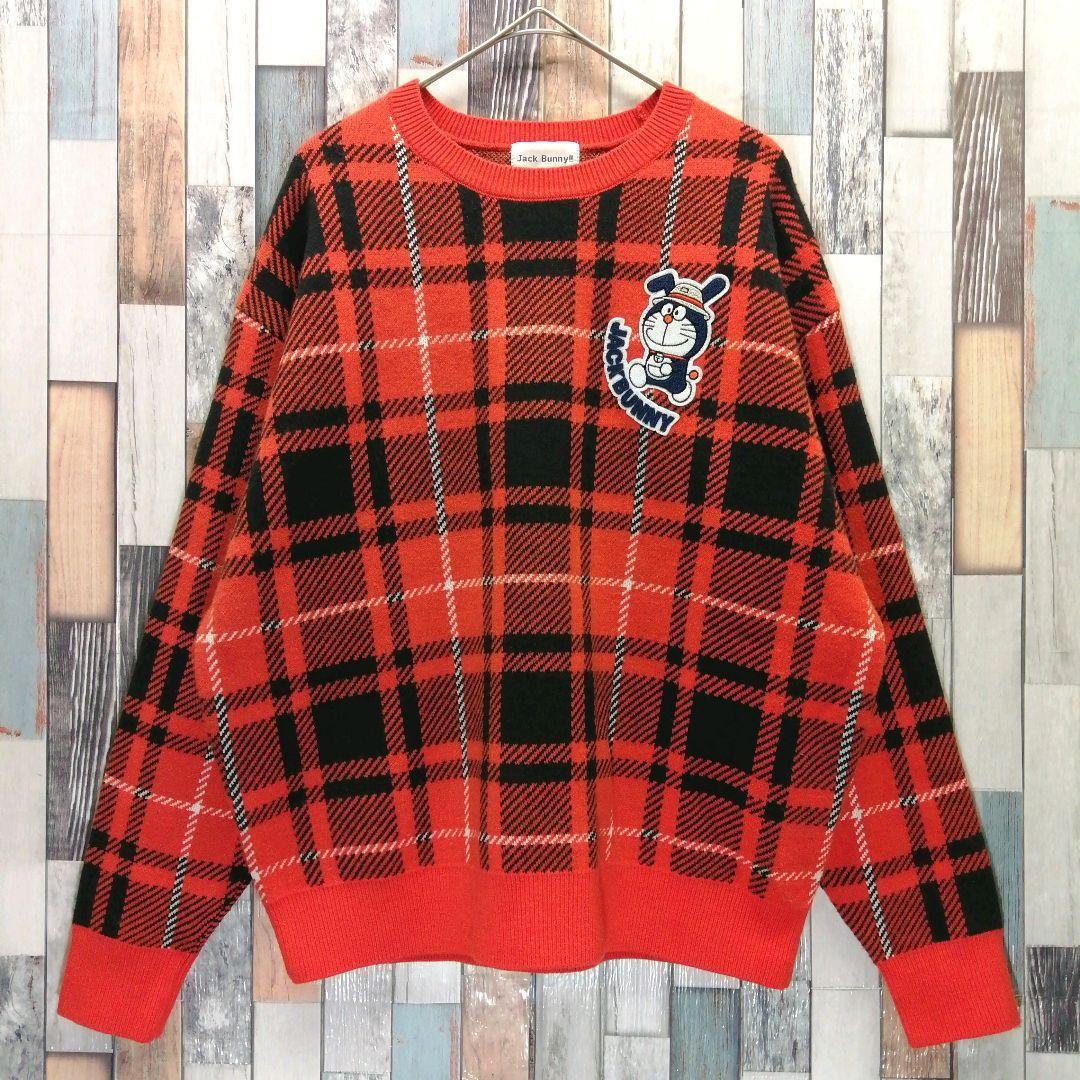 Jack Bunny　ジャックバニー　ドラえもん　ニット　チェック柄