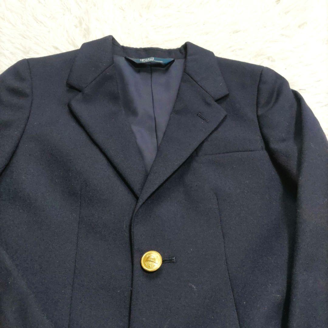 ポロバイラルフローレン 120 男の子 セットアップ 紺ブレ 金ボタン チェック