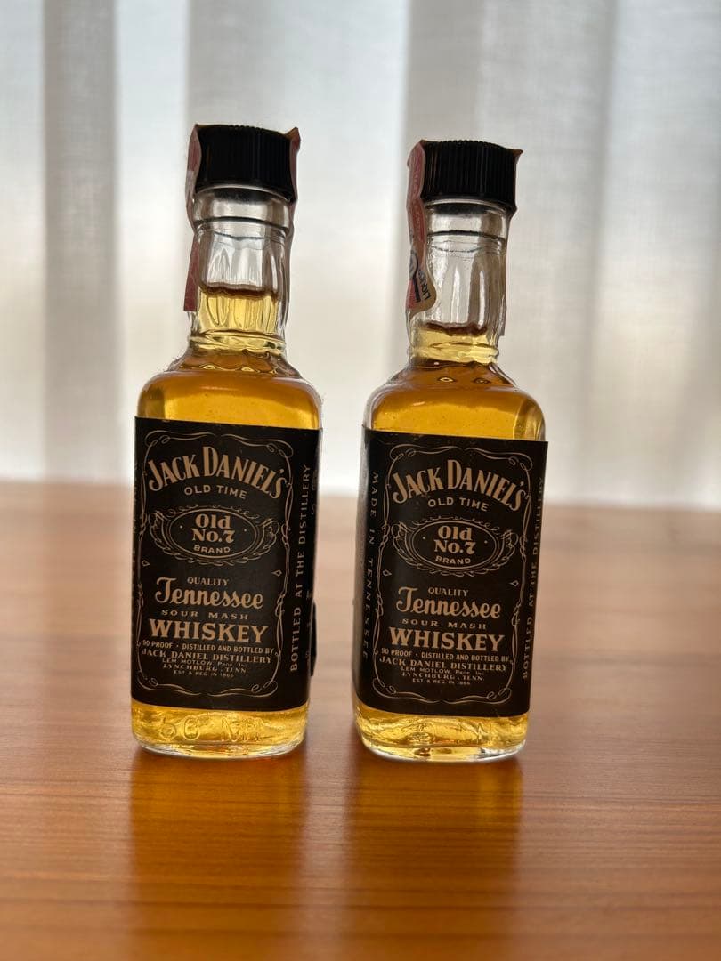 【古酒】ジャックダニエル ブリキ缶ケース、旧ボトル×2本