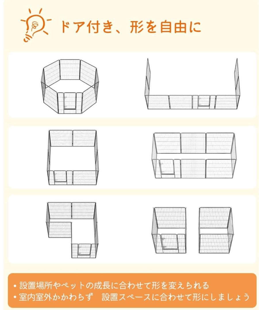 ジャクティーページです。ペットサークル　高さ80cm 8枚
