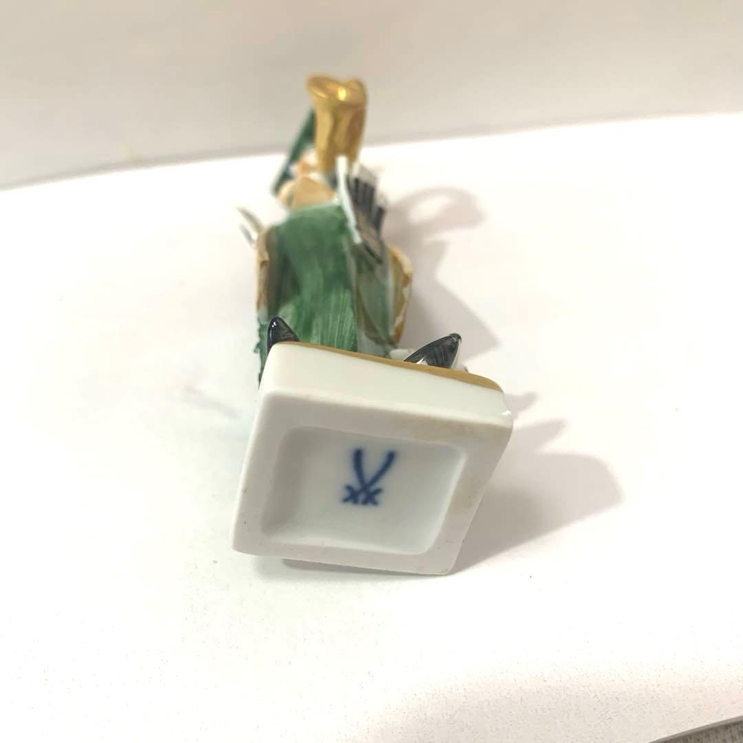 お値下げ☆マイセン手捻り人形 ホルン吹きの女と犬