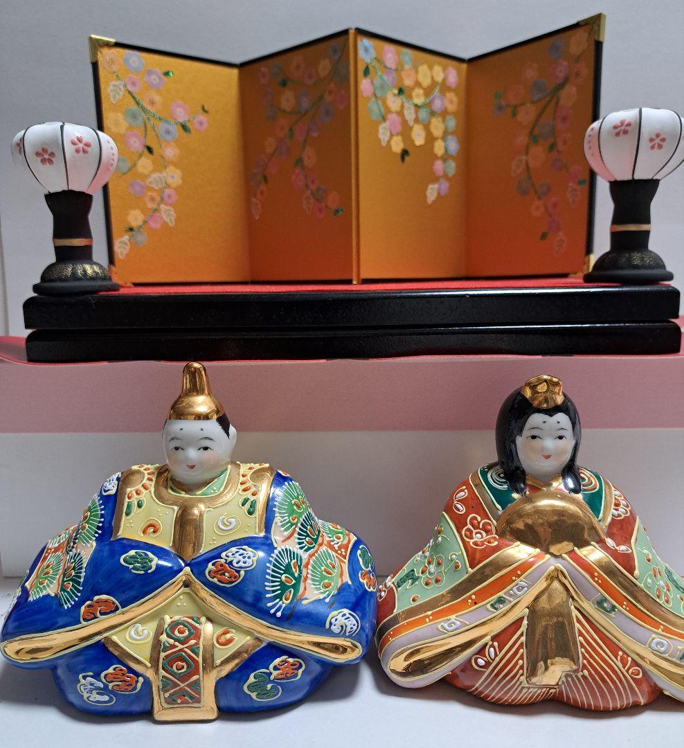 k-② 九谷焼 ひな人形 5号 親王飾り 清香作