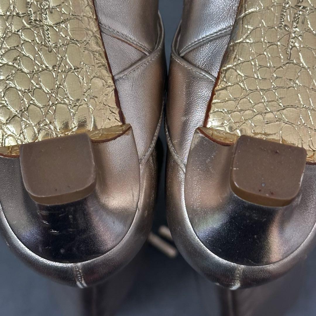 未使用✨Salvatore Ferragamo レザー　ロングブーツ　ゴールド