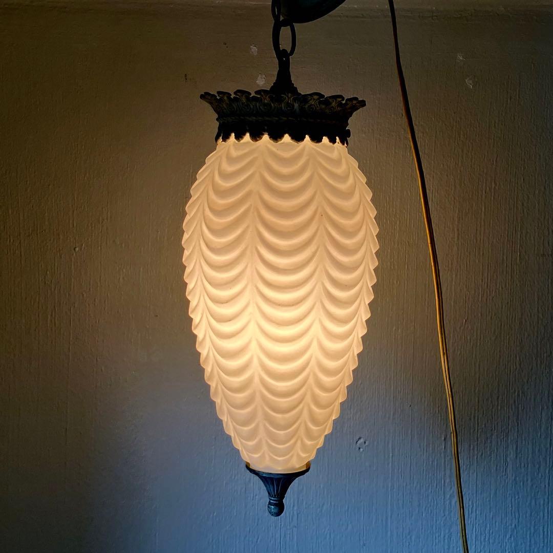 ヴィンテージ ハンギング ランプ / ガラスシェード