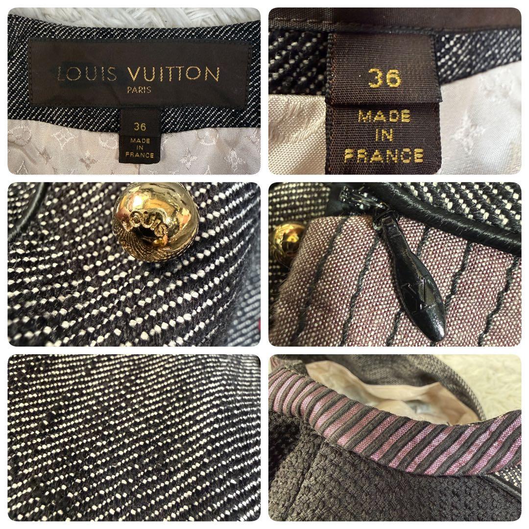 美品 LOUIS VUITTON モノグラム 異素材 切替 コルセットジャケット