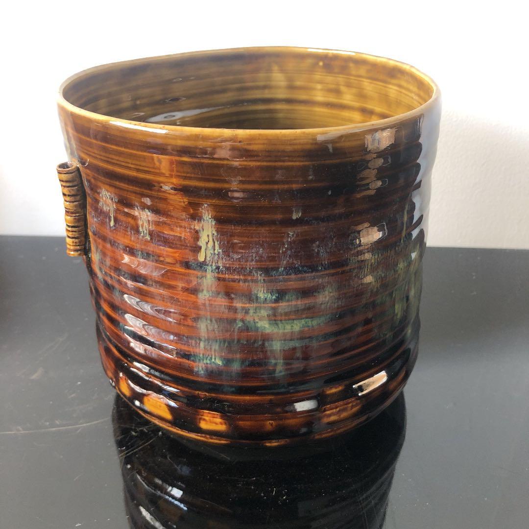 1107.亀井樂山造　高取水指　茶道具