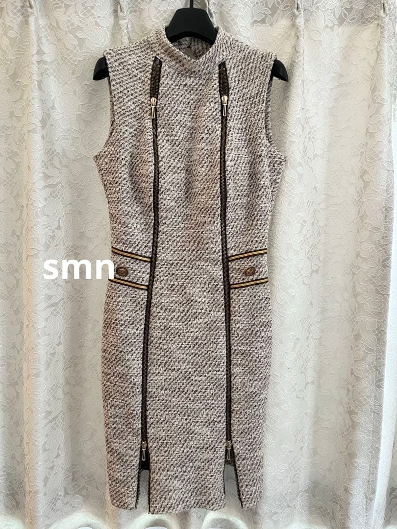 andy M ドレス　ツイード　ブラウン　ローブドフルール