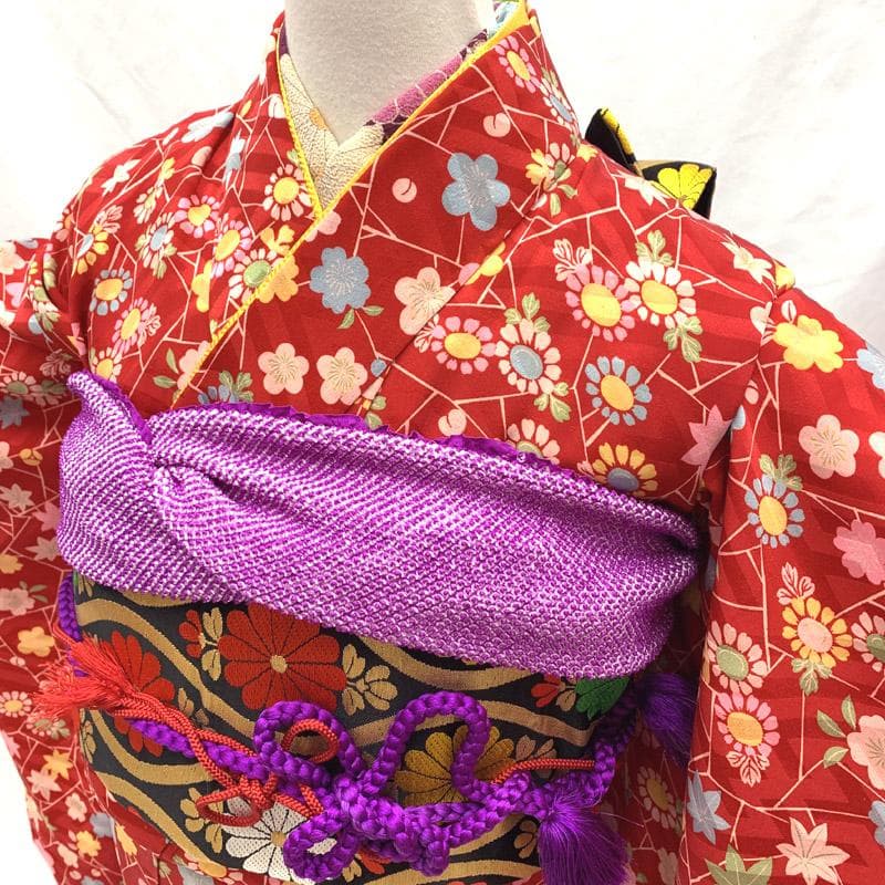 504aj25■ハーフ成人式 ジュニアアンティーク振袖 女児 振袖&袋帯■