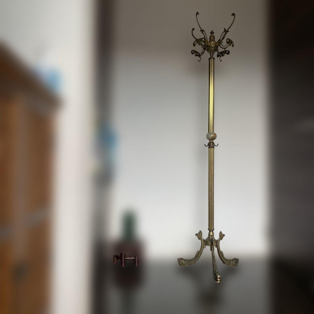 ①ポールハンガー　真鍮　イタリア　ビンテージ　コート掛け ①②セット品