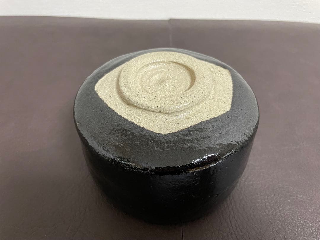 十代大樋長左衛門　黒茶盌　共箱　共布　栞　茶碗　大樋焼　楽茶碗　茶道具