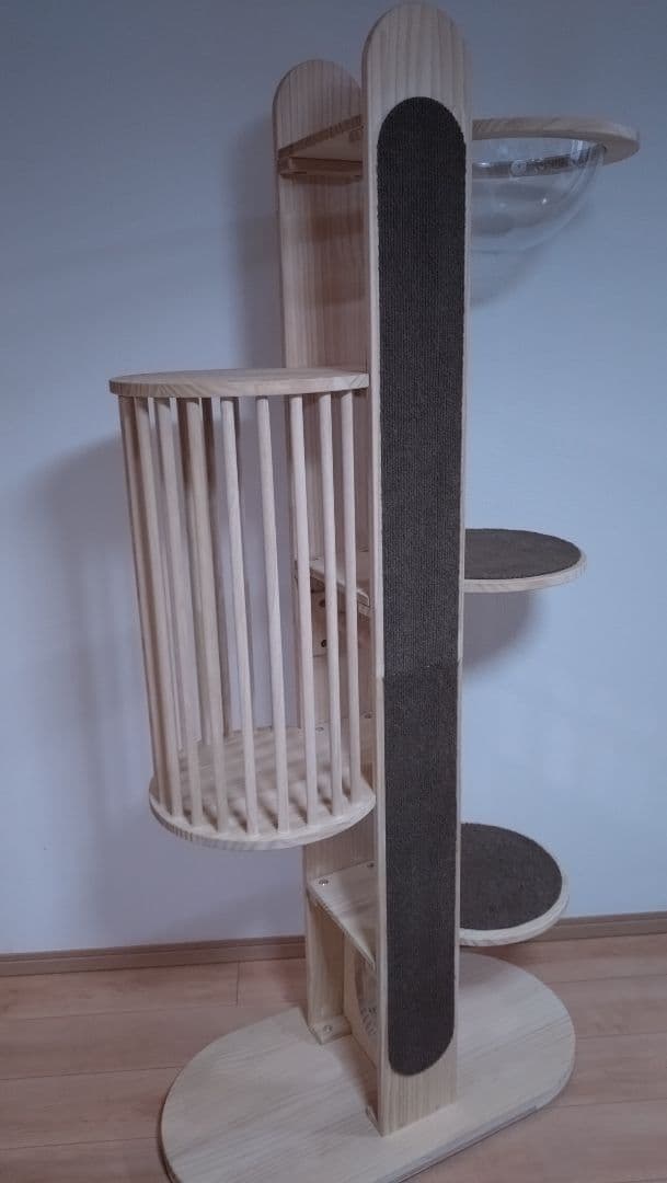 【美品】キャットタワー　高さ169cm　安定感 　宇宙船　布製ツメとぎ　組立書付