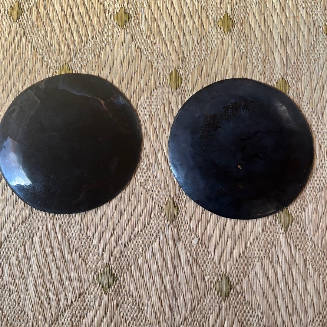 葉模様の銀色皿2枚セット