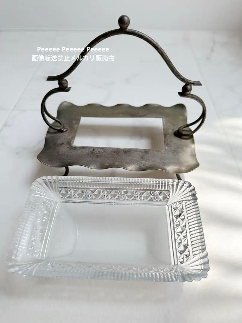 値下げ不可 訳あり格安 パリ クリニャンクール 蚤の市 ガラス皿 vintage