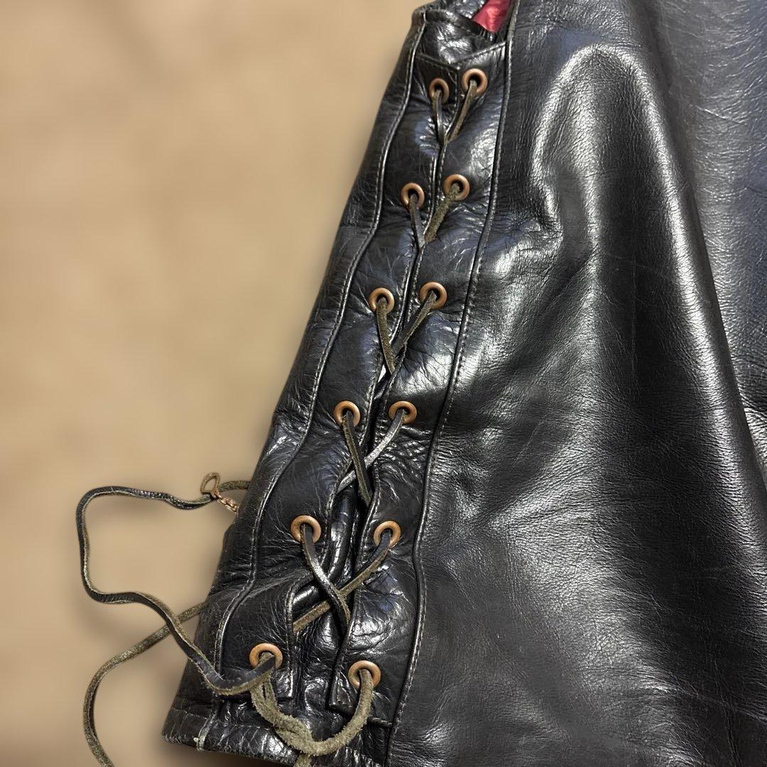 カ*シ様 ジャンク品　36inch ウエストライド　レザーベスト