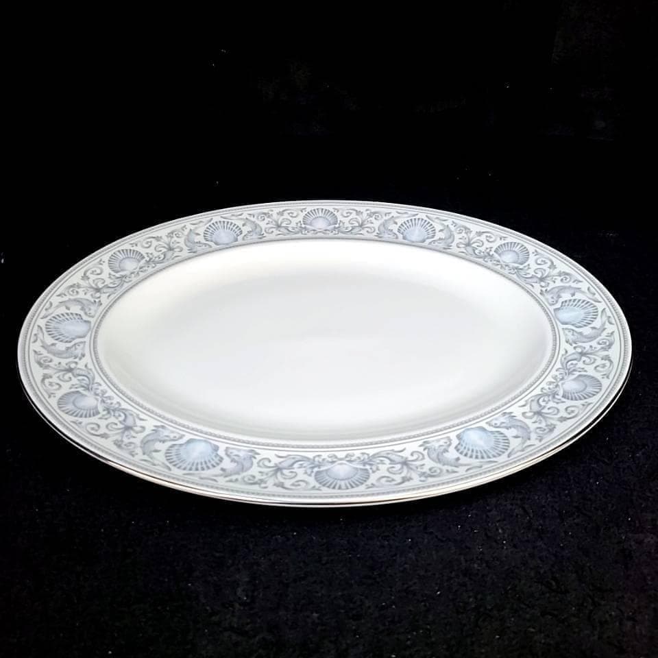 ●美品〇ウェッジウッド　ドルフィン　ホワイト　オーバルプレート 0