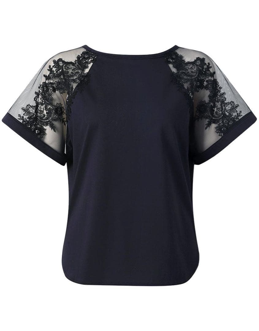 ワコール Yue レース Tシャツ ネイビー Mサイズ