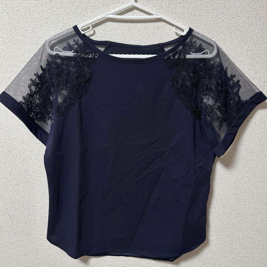 ワコール Yue レース Tシャツ ネイビー Mサイズ
