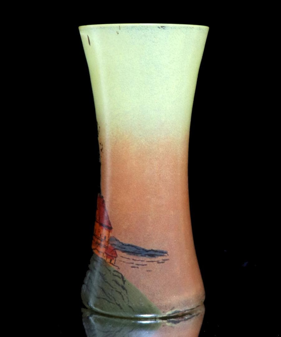 フランソワ・テオドール・ルグラ 1890年頃 レアサイズ 風車のある街 花瓶