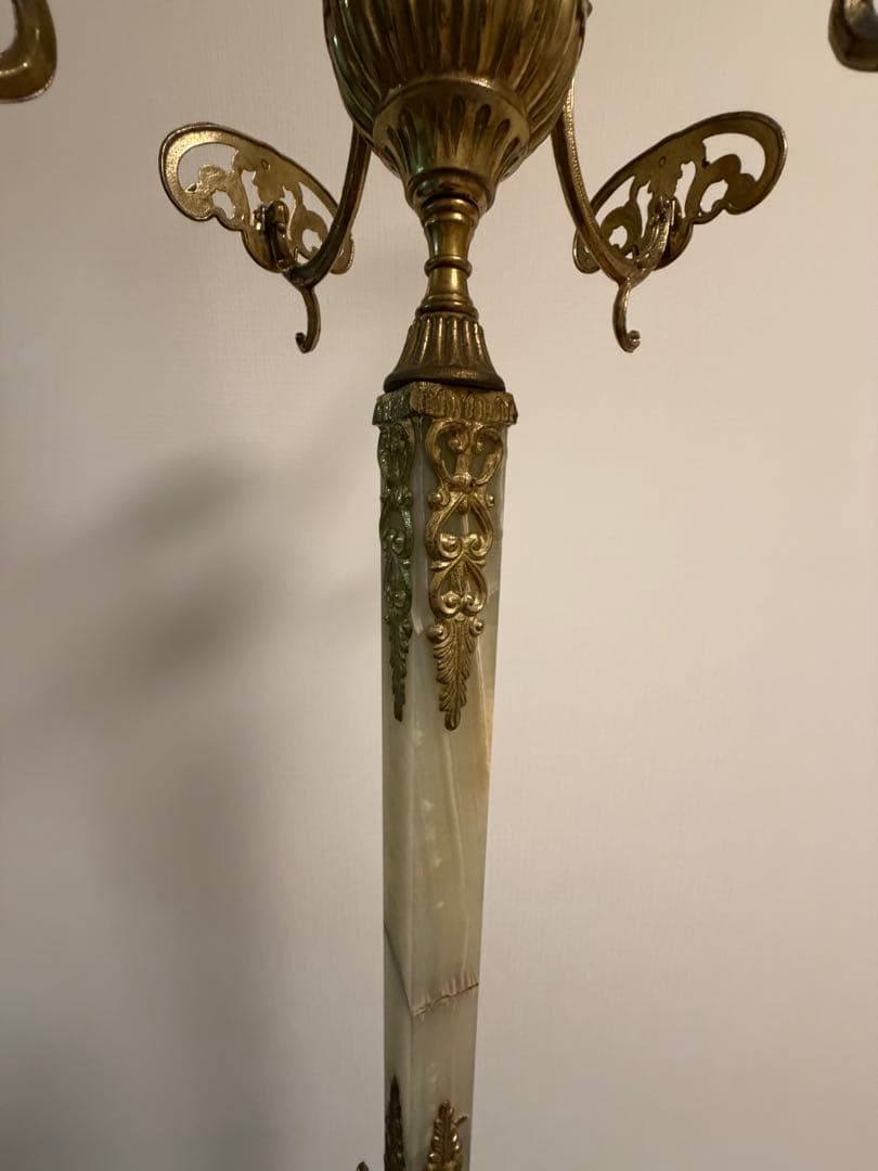 真鍮　大理石　コートハンガーラック　イタリア製　ヨーロピアン装飾