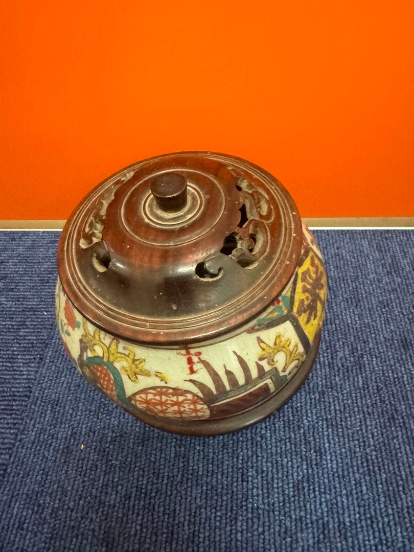 1678 中国骨董　呉須赤絵　香炉　時代物