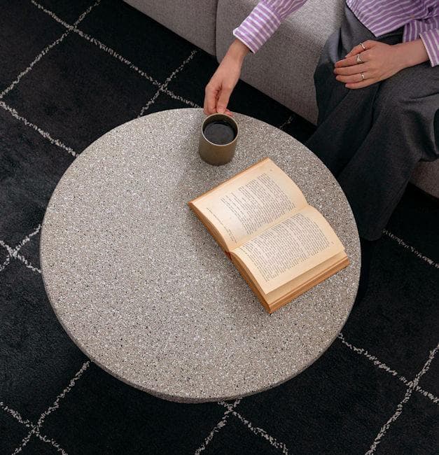 テラゾー柄ラウンドテーブル幅60cm リビングテーブル 大理石柄（33）