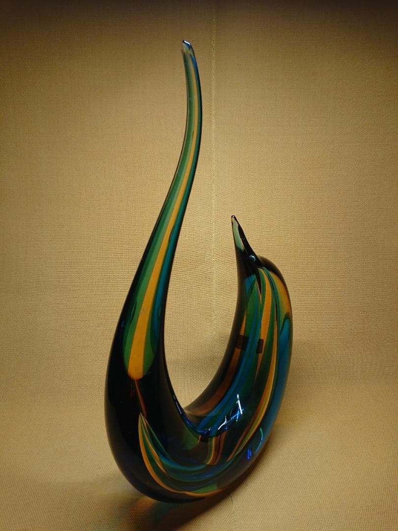 【美品】ムラーノガラス　彫刻　置物　インテリア　工芸品　美術品　A2967