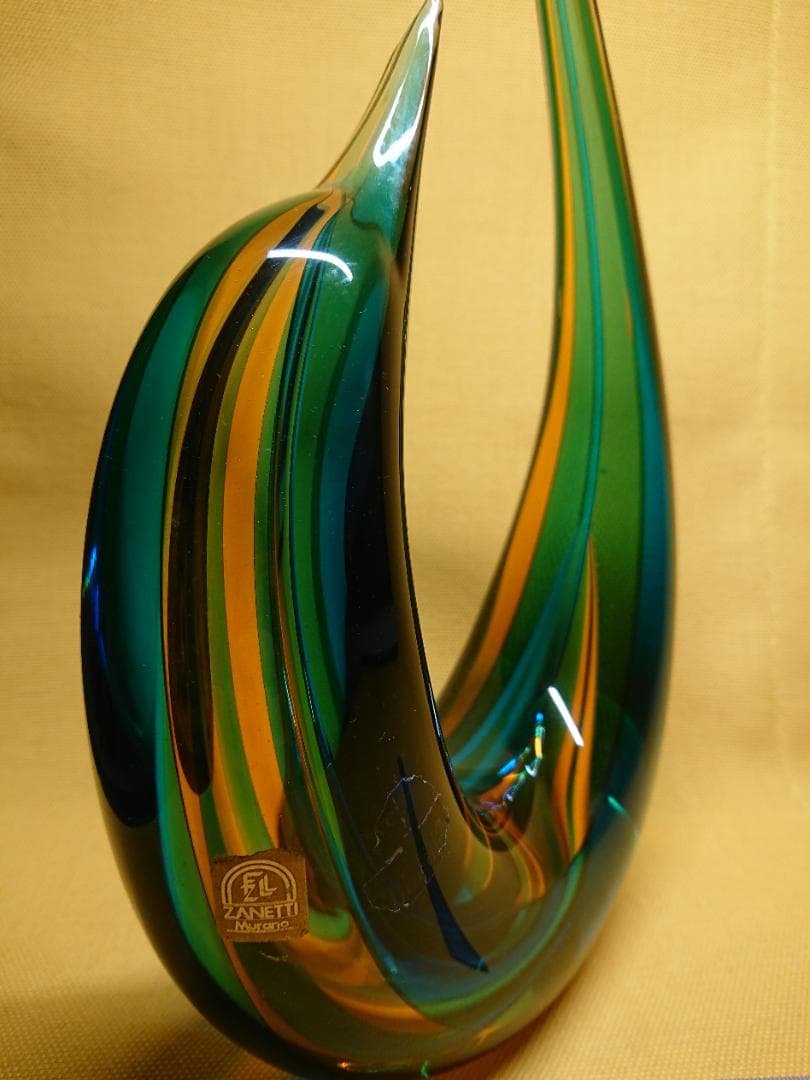 【美品】ムラーノガラス　彫刻　置物　インテリア　工芸品　美術品　A2967