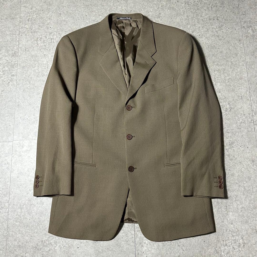 90s 美品 Giorgio Armani ウール ベージュ ストライプ