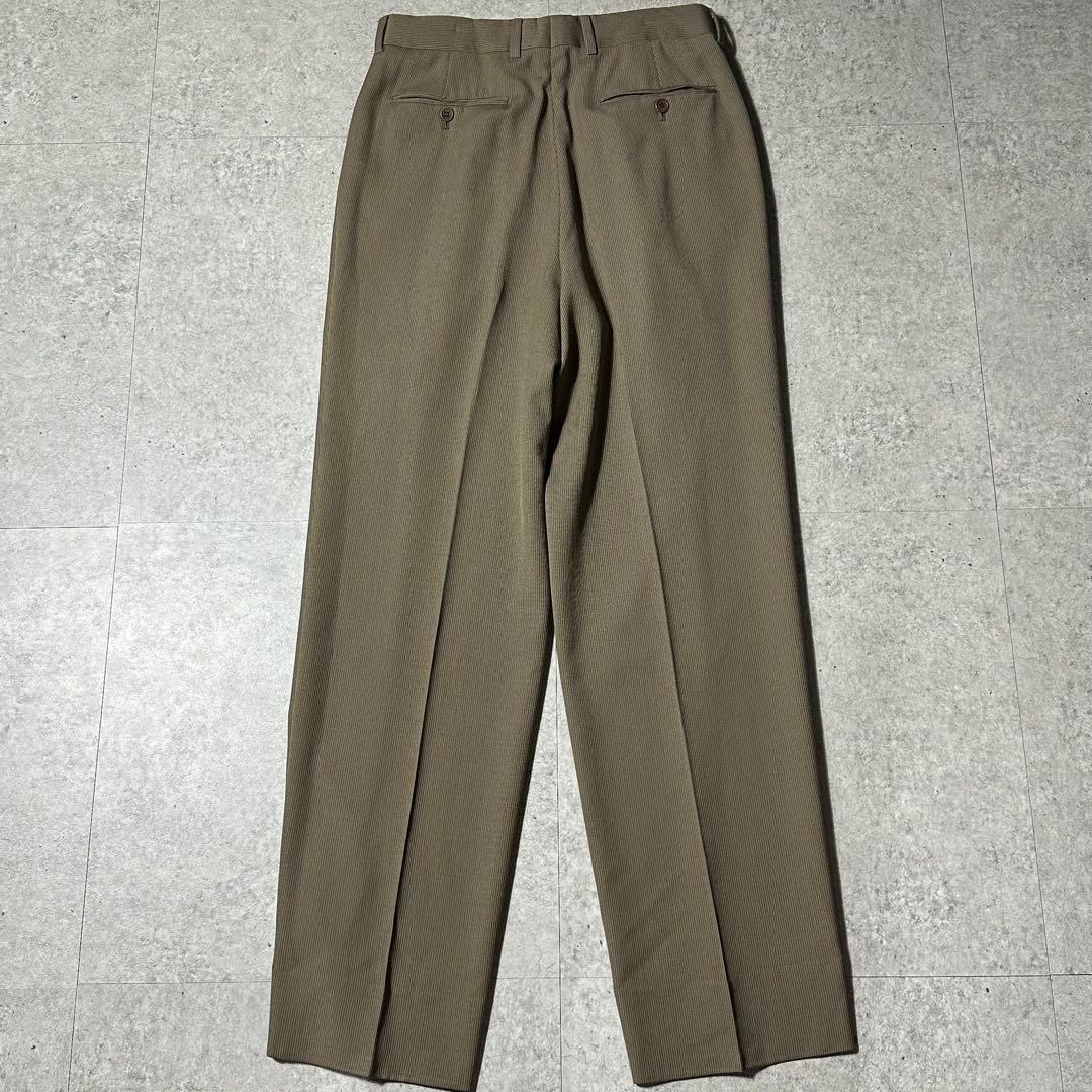 90s 美品 Giorgio Armani ウール ベージュ ストライプ