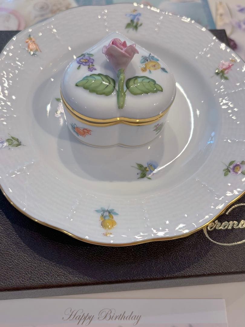 ヘレンド　ミルフルール＆エデンローズ ドラジェ3点セット