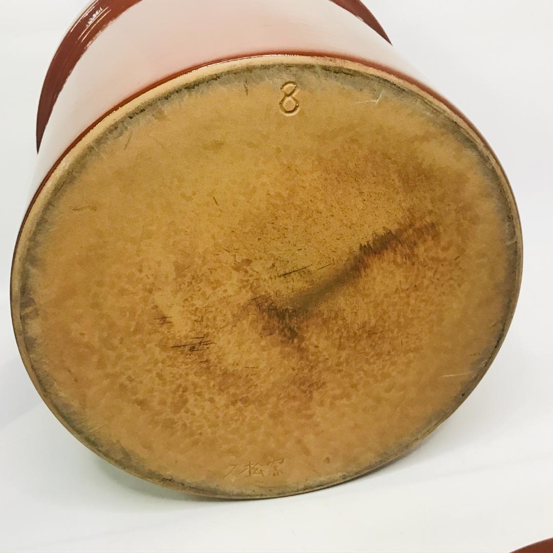 【匿名配送、送料無料】 常滑焼　久松窯　オトシ蓋（重石）付　切立8号