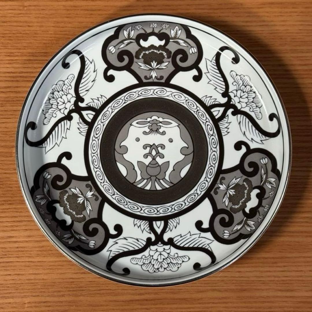 JAPAN  古伊万里草花紋 プラチナ 銘々皿 19cm和皿セット☆