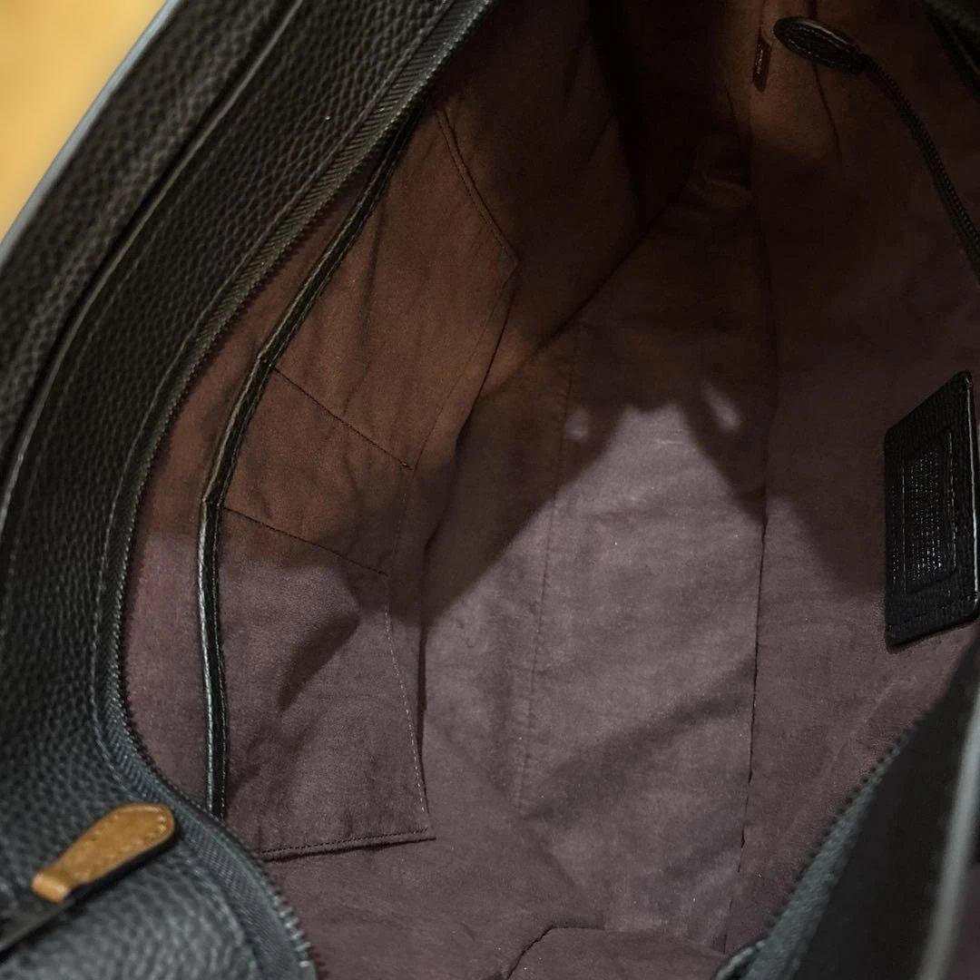 COACH 57773 黒茶　メトロポリタン　ビジネストートバッグ　ペブルレザー