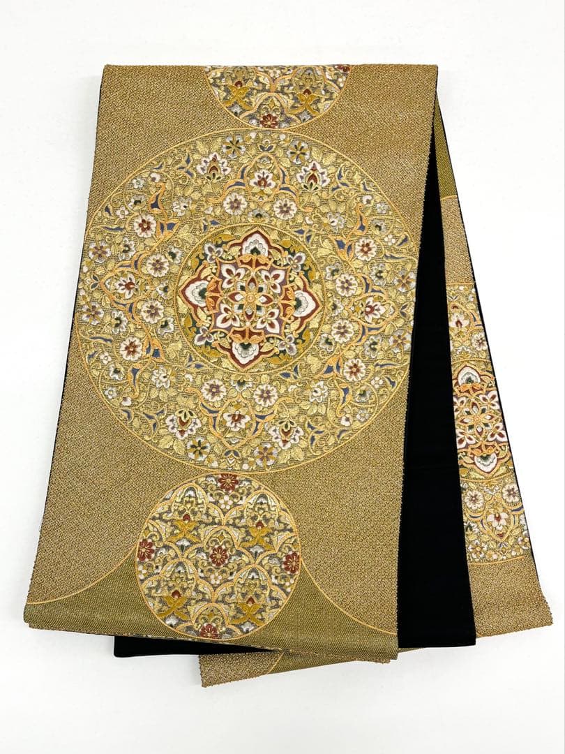 蘇州刺繍 袋帯 大華紋 正絹 お太鼓柄 D358