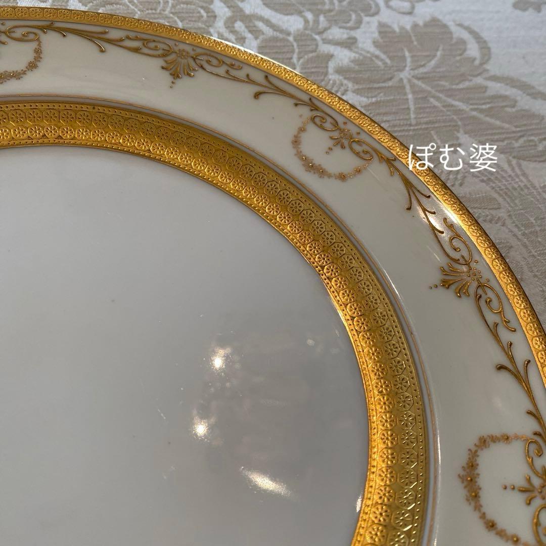 【  ロイヤルドルトン】金彩金盛 上金彩皿／３枚セット