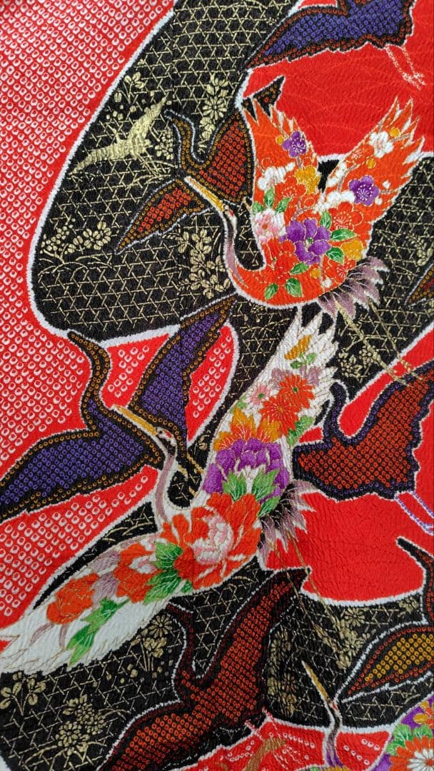 RK562子供着物四つ身7歳前後用着丈129センチ裄丈56センチ非常に綺麗美品