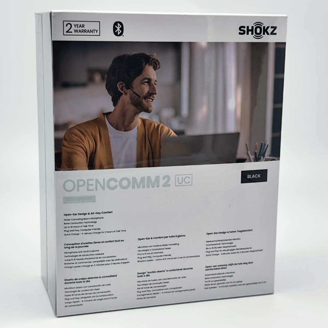 Shokz OpenComm2 UC 骨伝導 ビジネスイヤホン ブラック