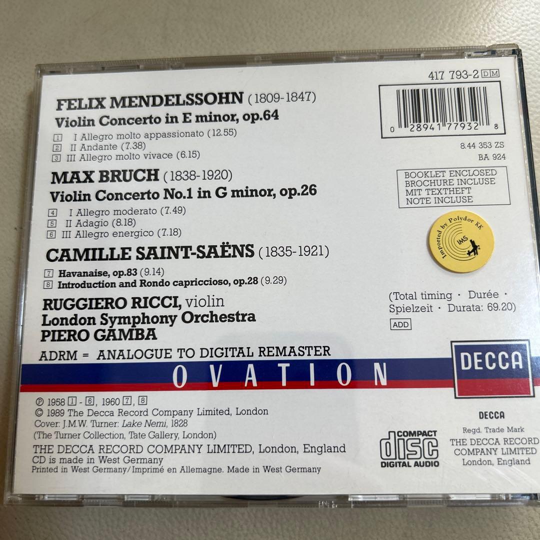 Mendelssohn   Violin Concertos.    Ｌ