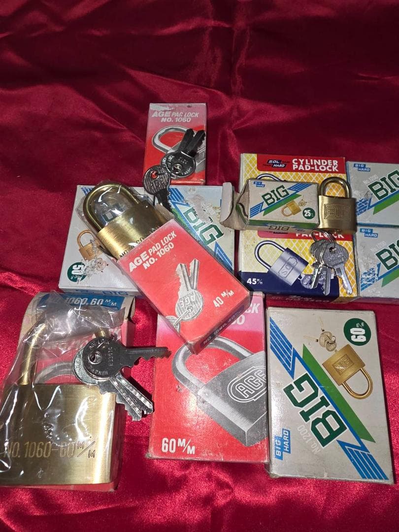 【未使用12個セット】南京錠/鍵AGE/BIG/60/50/45/40/25mm