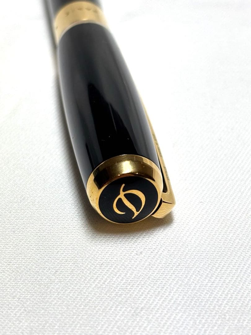 美品　エス・テー・デュポン　エリゼ　ブラックラッカー＆ゴールド ラインD 細字