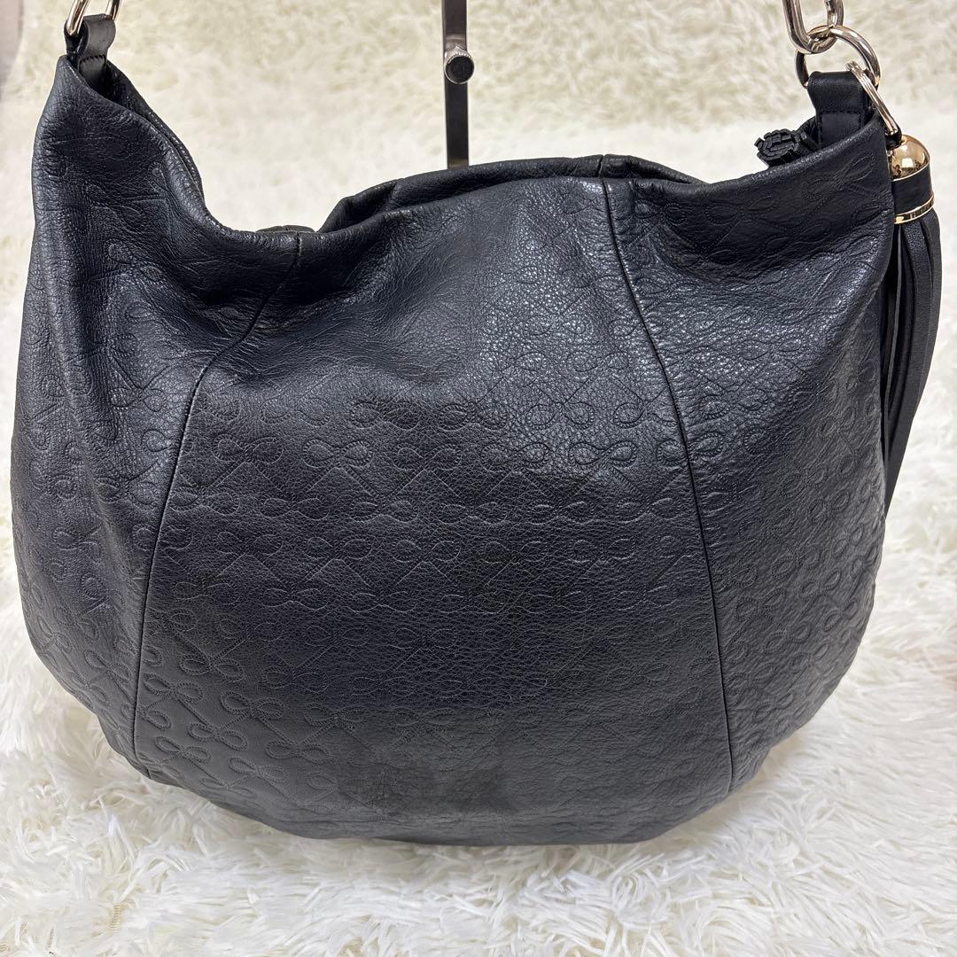 アニヤハインドマーチ ショルダーバッグ タッセル リボン　レザー