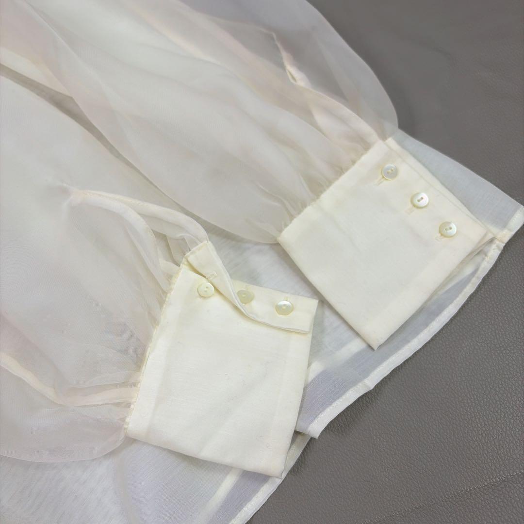 ユナイテッドアローズ ボウタイ シアー ブラウス 生成り　セレモニー　38