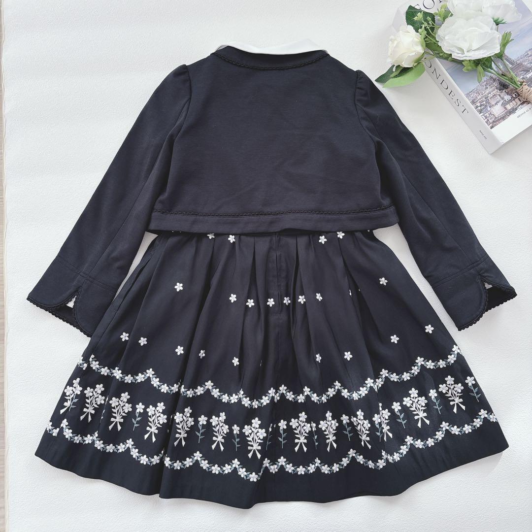 美品♡組曲 120 フォーマル 3点セット ワンピース スーツ 花柄