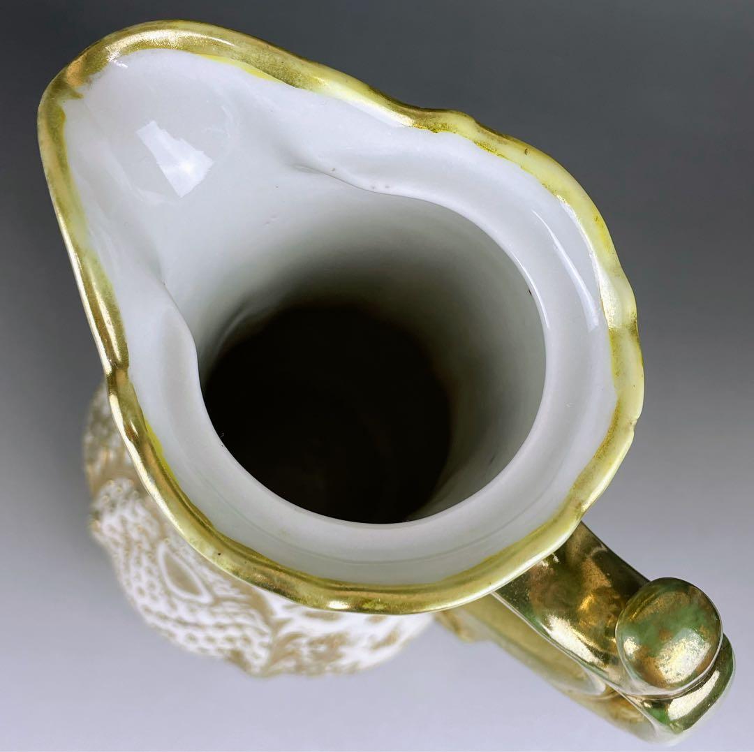 【大型31cm】オールドニッポン アールヌーボー様式 金盛り チョコレートポット