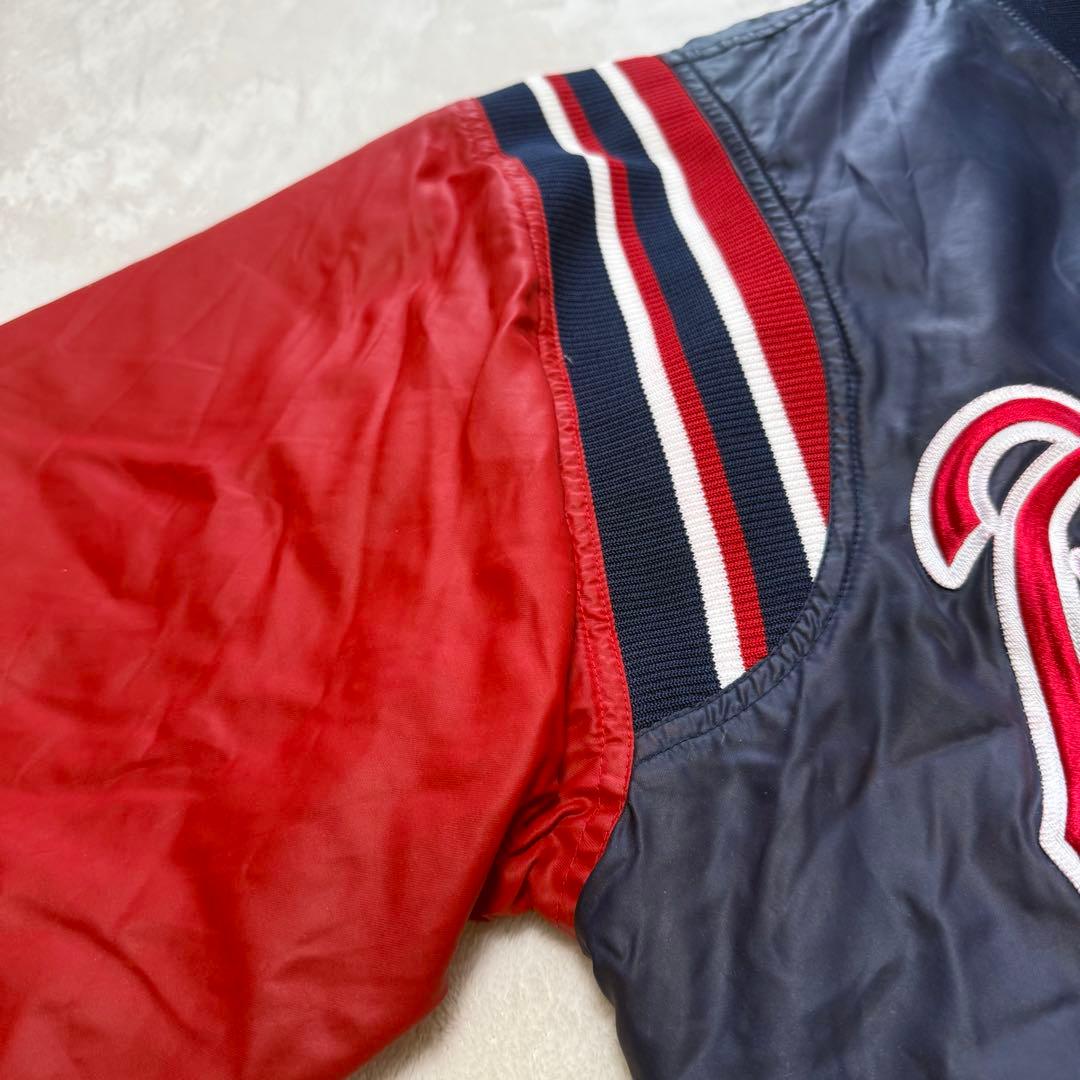 90s MLB AtlantaBraves ブレーブス 光沢サテン スタジャン