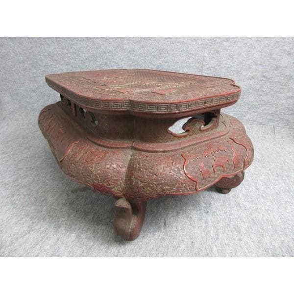 堆朱平卓唐人風景図 [B28180]