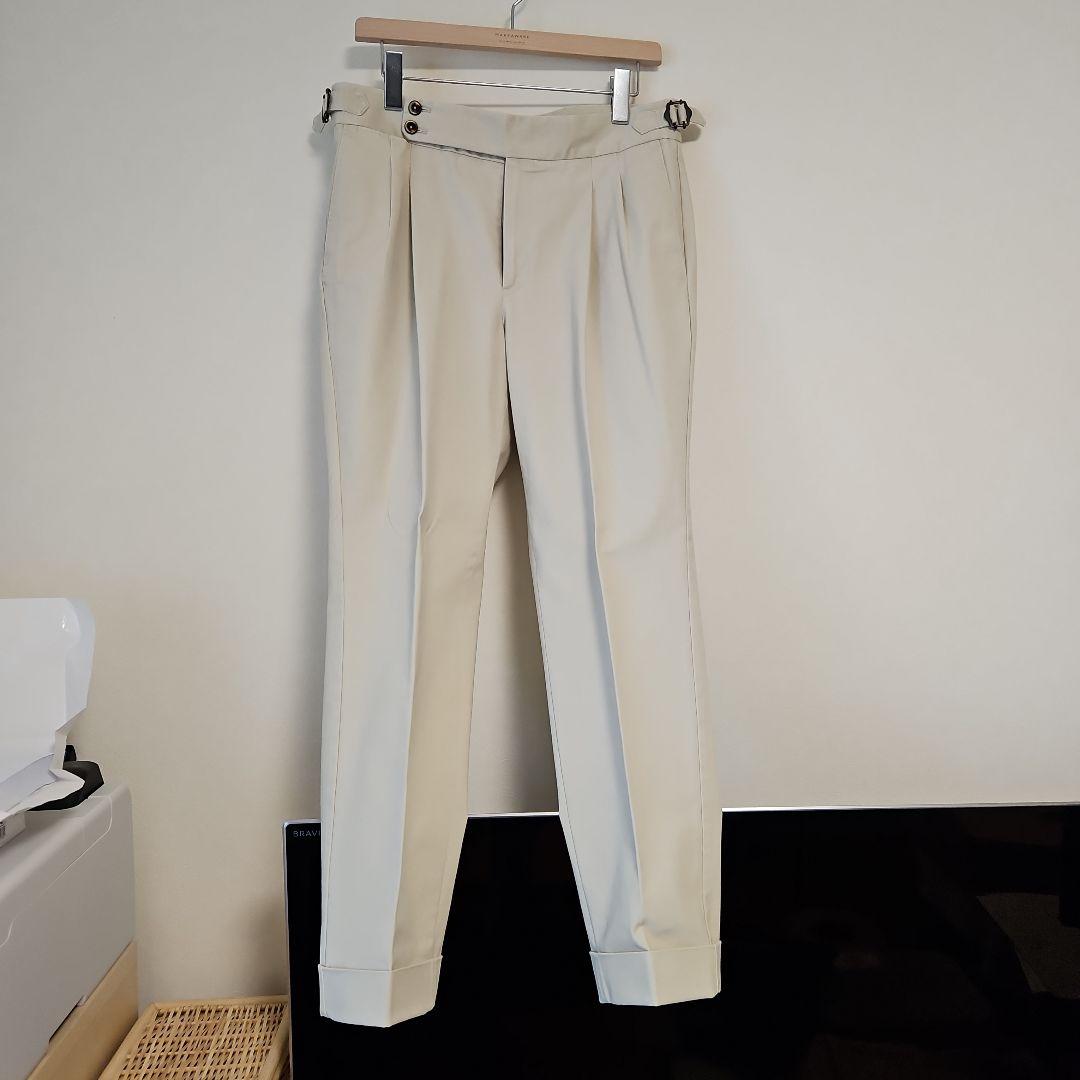 【新品未使用】　PTトリノ秋冬コットンチノスラックスクリーム色S48定価約5万円